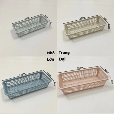 Rổ Nhựa Châu Hưng Hình Chữ Nhật Đa Kích Thước - Khay Đựng Đồ Đa Năng Tiện Lợi