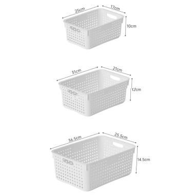 Rổ Nhựa Đa Năng SUNBEAM có Quai - Giỏ Đựng Thực Phẩm, Đồ Khô, Nhà Bếp, Tủ Lạnh, Phòng Ngủ - Giá 33.000 VND 7