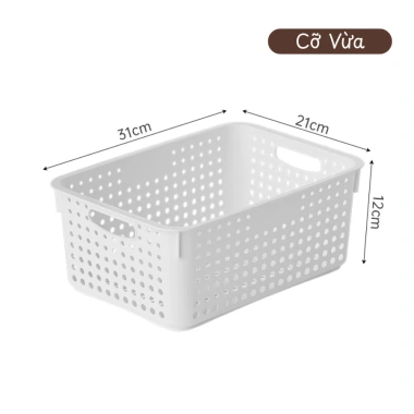 Rổ Nhựa Đa Năng SUNBEAM có Quai - Giỏ Đựng Thực Phẩm, Đồ Khô, Nhà Bếp, Tủ Lạnh, Phòng Ngủ - Giá 33.000 VND 9