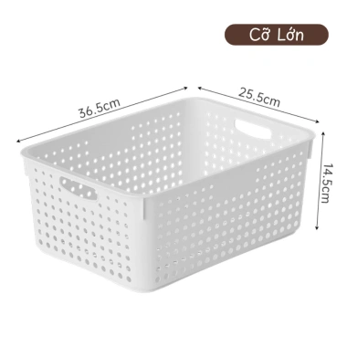 Rổ Nhựa Đa Năng SUNBEAM có Quai - Giỏ Đựng Thực Phẩm, Đồ Khô, Nhà Bếp, Tủ Lạnh, Phòng Ngủ - Giá 33.000 VND 10