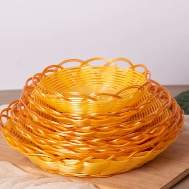 Rổ Nhựa Giả Mây Đựng Hoa Quả, Bánh Kẹo - Đan Dày Chắc, Trang Trí Bàn Ăn, 39.000 VND 4