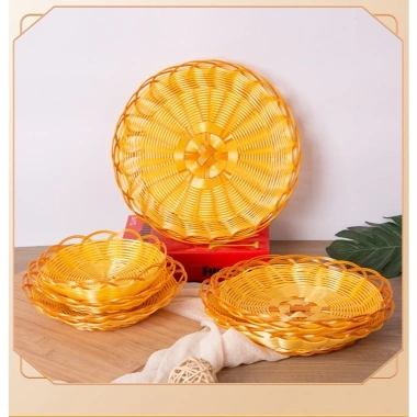 Rổ Nhựa Giả Mây Đựng Hoa Quả, Bánh Kẹo - Đan Dày Chắc, Trang Trí Bàn Ăn, 39.000 VND 5