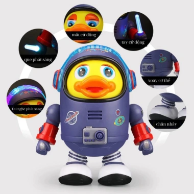 Robot Phi Hành Gia Vàng - Nhạc Đèn Sáng, Dùng Pin AA, Dành cho Bé Trai & Bé Gái