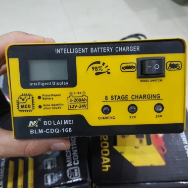 Sạc ắc quy 12V/24V 200AH Bolaimei BT-168 – Tự ngắt khi đầy, cho ô tô, xe máy, bình khô/nước, giảm 18% 6