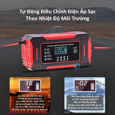 Sạc Bình Ắc Quy 12V6A 4-100Ah BLQ Ô Tô Xe Máy Tự Ngắt Khử Sunfat Bảo Dưỡng Phục Hồi - Giá 178.000 VND 7