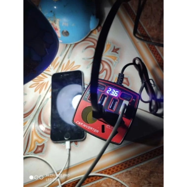 Sạc điện thoại ô tô cắm đầu tẩu – Sạc nhanh Type‑C, hỗ trợ 220V/12V/24V, giá 190k 4