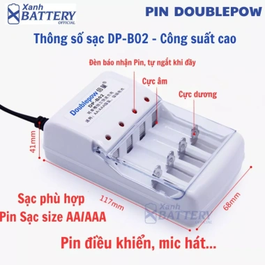 Sạc DP-B02 Doublepow 4 khe 4 viên AA/AAA cho mic không dây, camera, đồ chơi trẻ em 49.500 3 Sạc DP-B02 Doublepow 4 khe 4 viên AA/AAA cho mic không dây, camera, đồ chơi trẻ em 49.500 3