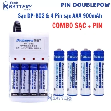 Sạc DP-B02 Doublepow 4 khe 4 viên AA/AAA cho mic không dây, camera, đồ chơi trẻ em 49.500