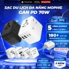 Sạc du lịch đa năng Mophie 70W PD GaN - Củ sạc 180+ quốc gia, chính hãng, bảo hành 2 năm, giảm giá 17%