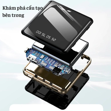 Sạc dự phòng 10.000mAh – 4 dây Light/USB‑Micro/Type‑C, màn hình % pin, giảm còn 229k