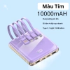 Sạc dự phòng 10.000mAh – 4 dây Light/USB‑Micro/Type‑C, màn hình % pin, giảm còn 229k 10