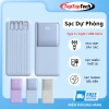 Sạc Dự Phòng 10.000mAh kèm 4 Cáp Sạc Nhanh Type-C, Light, USB-Micro - Sạc Nhiều Thiết Bị, Quà Tặng 199k