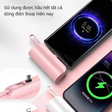 Sạc dự phòng 10.000mAh PD 15W nhanh, cắm trực tiếp, nhỏ gọn, sạc 2 điện thoại cùng lúc - 98.000đ