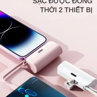 Sạc dự phòng 10.000mAh PD 15W nhanh, cắm trực tiếp, nhỏ gọn, sạc 2 điện thoại cùng lúc - 98.000đ 3