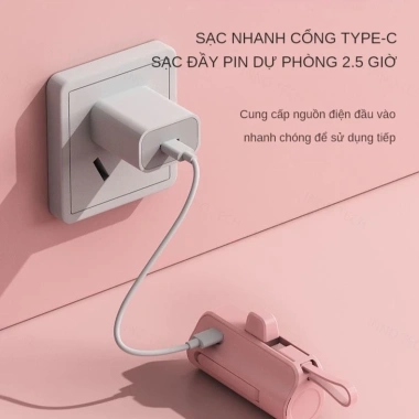 Sạc dự phòng 10.000mAh PD 15W nhanh, cắm trực tiếp, nhỏ gọn, sạc 2 điện thoại cùng lúc - 98.000đ 5