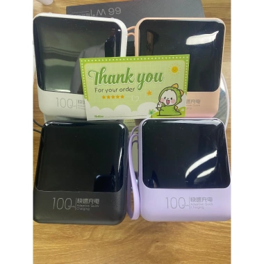 Sạc dự phòng 10.000mAh Power Bank 01 tích hợp cáp, đèn LED, đa màu - Giá 129.000₫ 9