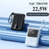 Sạc dự phòng 10.000mAh sạc nhanh 22.5W cầm tay với 2 dây cho iPhone Samsung Oppo PD01S 5