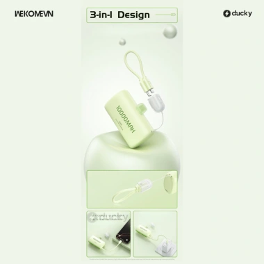 Sạc Dự Phòng 10.000mAh WP113 WEKOMEVN – Cáp C+ – Sạc Nhanh 22.5W, Hiển Thị % Pin 6 Sạc Dự Phòng 10.000mAh WP113 WEKOMEVN – Cáp C+ – Sạc Nhanh 22.5W, Hiển Thị % Pin 6