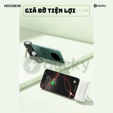 Sạc Dự Phòng 10.000mAh WP113 WEKOMEVN – Cáp C+ – Sạc Nhanh 22.5W, Hiển Thị % Pin