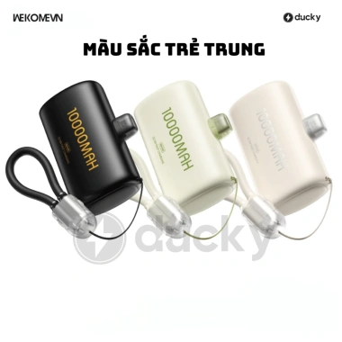 Sạc Dự Phòng 10.000mAh WP113 WEKOMEVN – Cáp C+ – Sạc Nhanh 22.5W, Hiển Thị % Pin