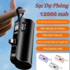 Sạc Dự Phòng 12.000mAh Cáp Tích Hợp Sạc Nhanh 20W + Màn Hình LED Mini - Lên Máy Bay, Giá 134k