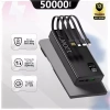 Sạc dự phòng 120W 50.000mAh, tích hợp 4 dây sạc và đèn LED, tương thích mọi máy