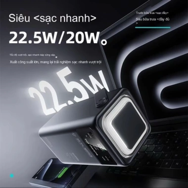 Sạc Dự Phòng 120W 80.000mAh Đèn LED Quay Sách, 4 Cổng Sạc Tháo Rời - 2.026 4 Sạc Dự Phòng 120W 80.000mAh Đèn LED Quay Sách, 4 Cổng Sạc Tháo Rời - 2.026 4
