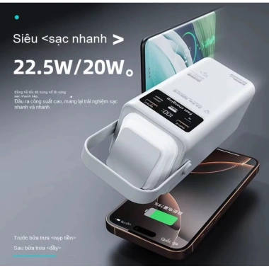 Sạc Dự Phòng 120W 80.000mAh Đèn LED Quay Sách, 4 Cổng Sạc Tháo Rời - 2.026 5 Sạc Dự Phòng 120W 80.000mAh Đèn LED Quay Sách, 4 Cổng Sạc Tháo Rời - 2.026 5