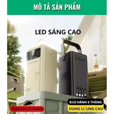 Sạc Dự Phòng 120W 80.000mAh Đèn LED Quay Sách, 4 Cổng Sạc Tháo Rời - 2.026 8 Sạc Dự Phòng 120W 80.000mAh Đèn LED Quay Sách, 4 Cổng Sạc Tháo Rời - 2.026 8