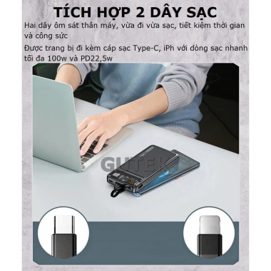 Sạc dự phòng 20.000-30.000mAh 100W siêu nhanh, dung lượng lớn, kèm dây USB cho điện thoại - Giá chỉ 235.000₫ 4