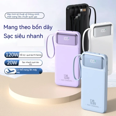 Sạc dự phòng 20.000-30.000mAh nhanh 120W, tương thích mọi điện thoại, giá 619k