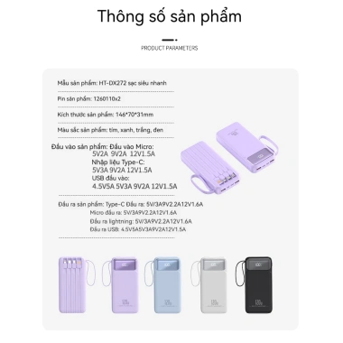 Sạc dự phòng 20.000-30.000mAh nhanh 120W, tương thích mọi điện thoại, giá 619k