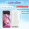 Sạc dự phòng 20.000mAh 20W nhanh, 4 cáp tích hợp, LED hiển dung lượng - Đa thiết bị, 229k 10