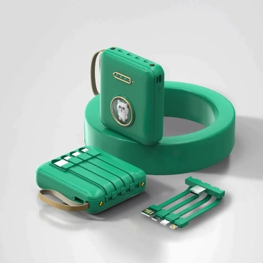 Sạc dự phòng 20.000mAh 4 dây cáp sạc nhanh, LED hiển thị mini, di động – Giá 91.000₫