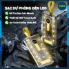 Sạc dự phòng 20.000mAh 66W nhanh, 3 cổng, sạc không dây, trong suốt LED - giảm giá 185k