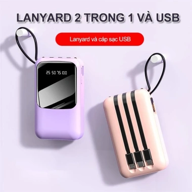 Sạc dự phòng 20.000mAh cáp sạc nhanh, màn hình LED, 3 dây cáp - 259.000 VND 8 Sạc dự phòng 20.000mAh cáp sạc nhanh, màn hình LED, 3 dây cáp - 259.000 VND 8