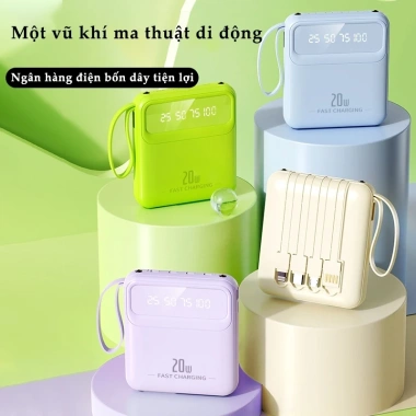 Sạc dự phòng 20.000mAh cáp tích hợp 4 đầu - Sạc nhanh mọi thiết bị, giá ưu đãi 116k 6