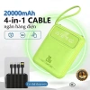 Sạc dự phòng 20.000mAh dung lượng lớn kèm 4 dây sạc mọi mẫu điện thoại, giá chỉ 116.000đ