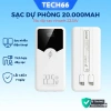 Sạc dự phòng 20.000mAh Gutek GT229 - Pin lớn, sạc nhanh 22.5W, dây sạc tích hợp, 239k