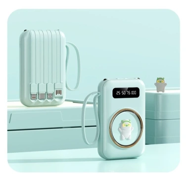 Sạc dự phòng 20.000mAh nhẹ dễ thương, kèm 4 dây sạc đa năng, hỗ trợ mọi điện thoại - Giá 186k 7