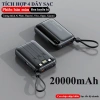 Sạc dự phòng 20.000mAh pin mini dung lượng lớn - Kèm đa dạng dây sạc R08, giảm giá tới 259k 2