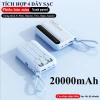 Sạc dự phòng 20.000mAh pin mini dung lượng lớn - Kèm đa dạng dây sạc R08, giảm giá tới 259k 3
