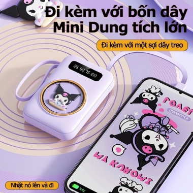 Sạc dự phòng 20.000mAh tiện lợi, tích hợp 4 cáp, sạc mọi điện thoại - Giá 126.780₫
