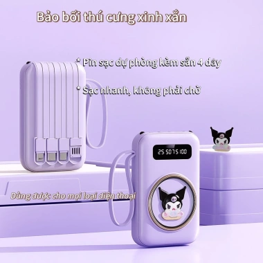 Sạc dự phòng 20.000mAh tiện lợi, tích hợp 4 cáp, sạc mọi điện thoại - Giá 126.780₫