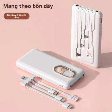 Sạc dự phòng 20.000mAh tiện lợi, tích hợp 4 cáp, sạc mọi điện thoại - Giá 126.780₫