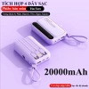 Sạc dự phòng 20.000mAh với 4 dây sạc nhanh, hỗ trợ đa thiết bị, pin bền, giá chỉ 169.400 VND 9