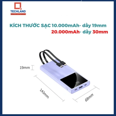 Sạc dự phòng 20.000mAh xả kho - kèm cáp đa năng, sạc nhanh PD, chỉ 299.000 VNĐ 2