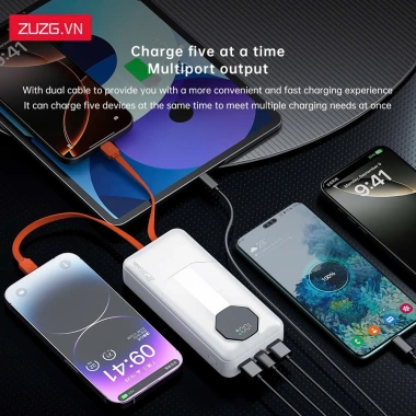 Sạc dự phòng 20.000mAh ZUZG C013P sạc nhanh 22.5W kèm dây chính hãng giá 399.000₫ 2