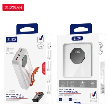 Sạc dự phòng 20.000mAh ZUZG C013P sạc nhanh 22.5W kèm dây chính hãng giá 399.000₫ 8