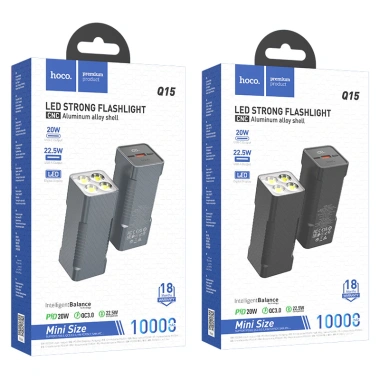 Sạc dự phòng 20W Hoco Q15 10.000mAh kèm đèn pin 4 LED – Giá chỉ 399.000đ